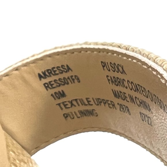 Anne Klein Ressa Beige Natural Raffia Woven Open Toe Block Heels Sandals Shoes - Picture 13 of 13